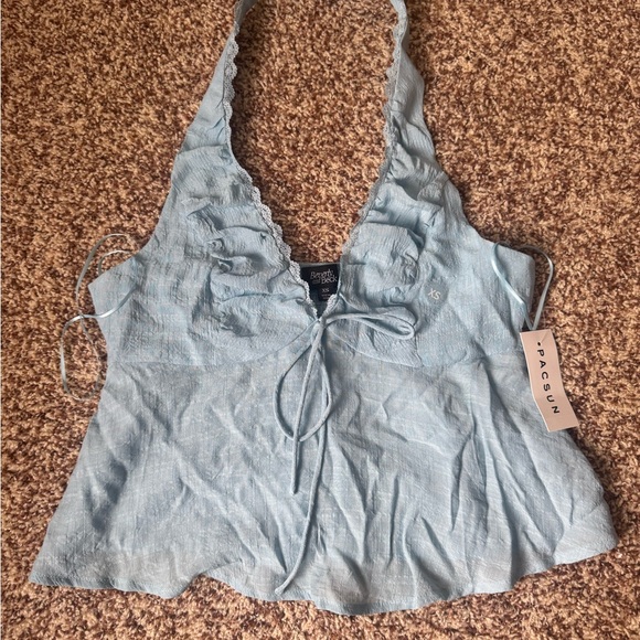 PacSun Sky Light Blue Halter Tank Top new w tags - Picture 2 of 5